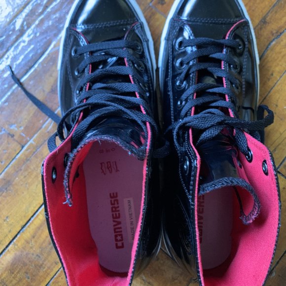 Converse All Star Leather High Tops (Black) - Picture 6 of 7